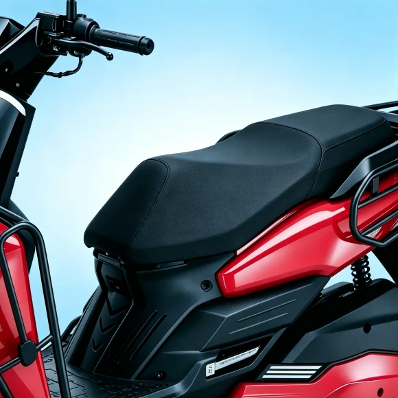 High-stiffness spring absorbs impacts and suppresses vibration, bringing stable and comfortable riding even on bumpy roads. High-stiffness spring absorbs impacts and suppresses vibration, bringing stable and comfortable riding even on bumpy roads.